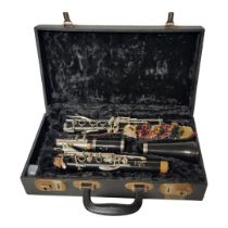BOOSE & HAWKES OF LONDON, FOUR SECTION EBONY CLARINET Regency range, a complete set of fifteen