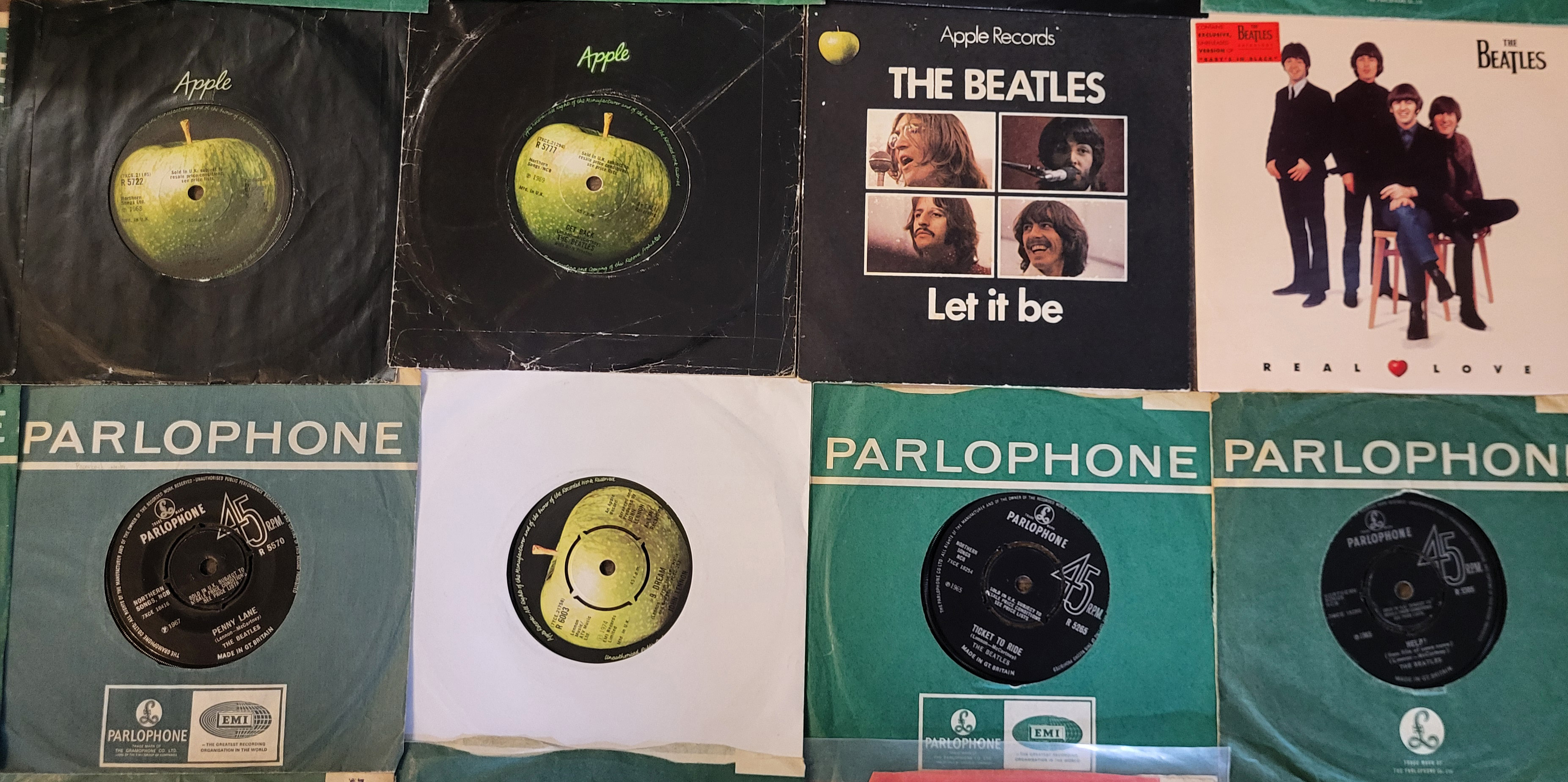 BEATLES RECORDS, FOLDER OF TWENTY BEATLES 7” VINYL SINGLES Apple, Parlophone 45. Including; I Feel - Image 6 of 13