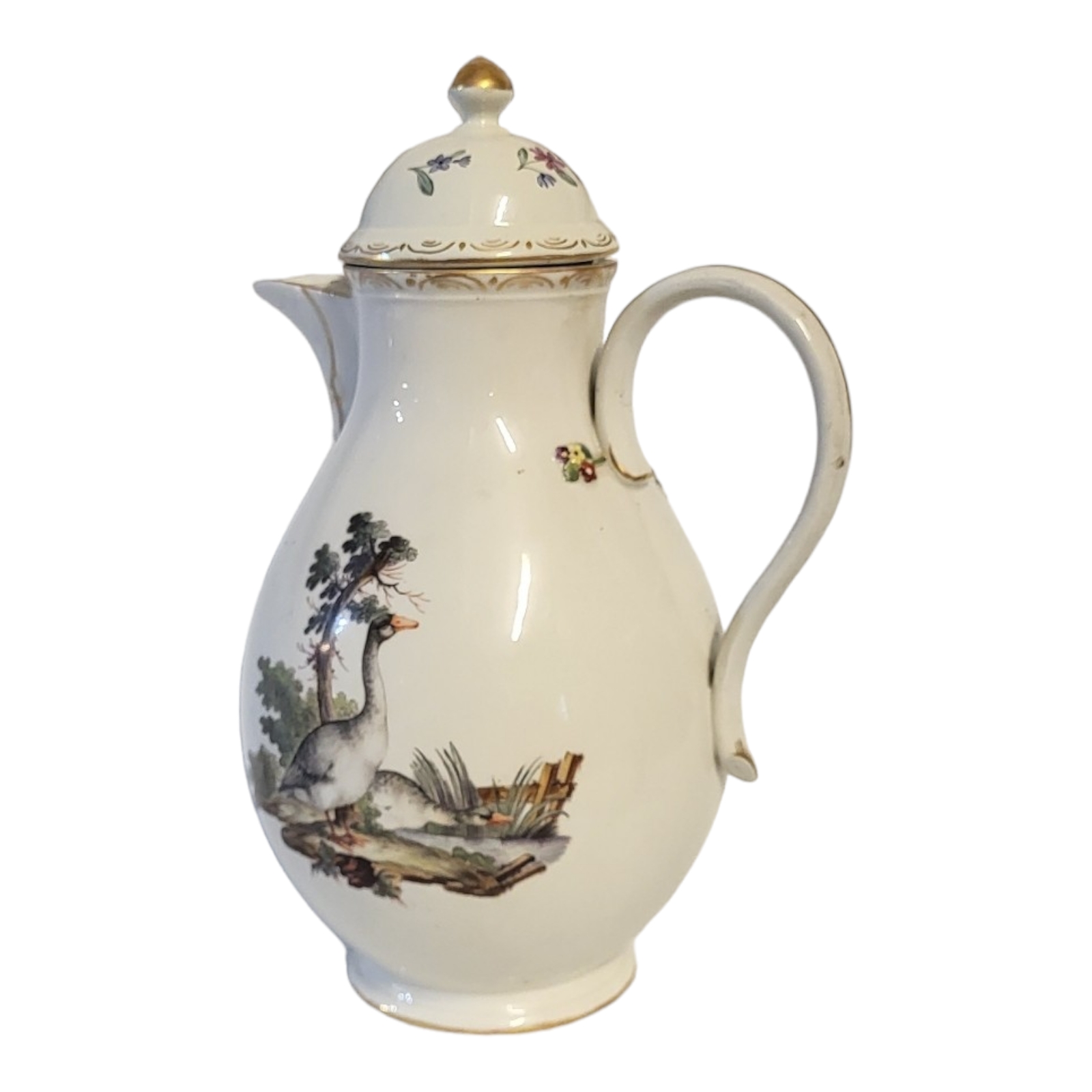 AN 19TH CENTURY DUTCH F. 1776 FACTORY, AN 18TH CENTURY MEISSEN STYLE HARD PASTE PORCELAIN COFFEE POT - Image 2 of 7