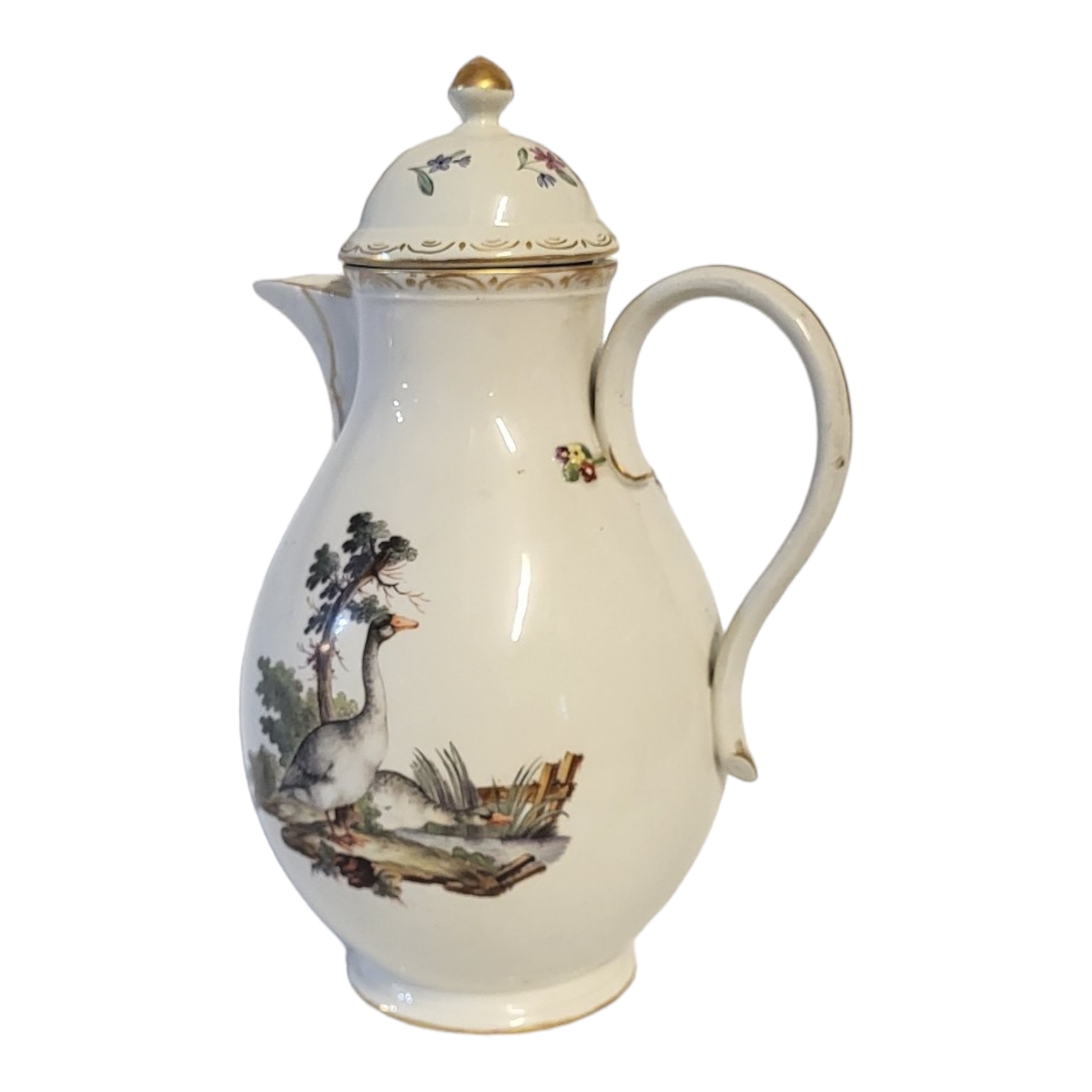 AN 19TH CENTURY DUTCH F. 1776 FACTORY, AN 18TH CENTURY MEISSEN STYLE HARD PASTE PORCELAIN COFFEE POT - Bild 2 aus 7