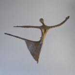 A 20TH CENTURY BRONZE SCULPTURE OF A BALLET DANCER Contemporary form with elongated li ba. (approx