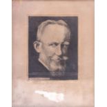 GEORGE BERNARD SHAW, 1856 - 1950, ETCHING Portrait, fully inscribed in ink by Shaw ‘Totally