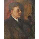 B.T. PIKE, BRITISH SCHOOL OIL ON CANVAS Profile portrait study of a young gentleman, signed on