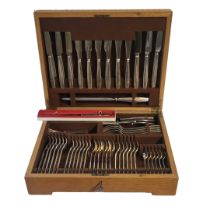 ELKINGTON, A 20TH CENTURY SILVER PLATED CANTEEN CUTLERY Comprising six dinner knives and forks,