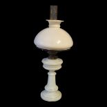 AN EARLY 20TH CENTURY CONTINENTAL KOSMOS MOULDED GLASS OIL LAMP Plain design. (h 64cm)