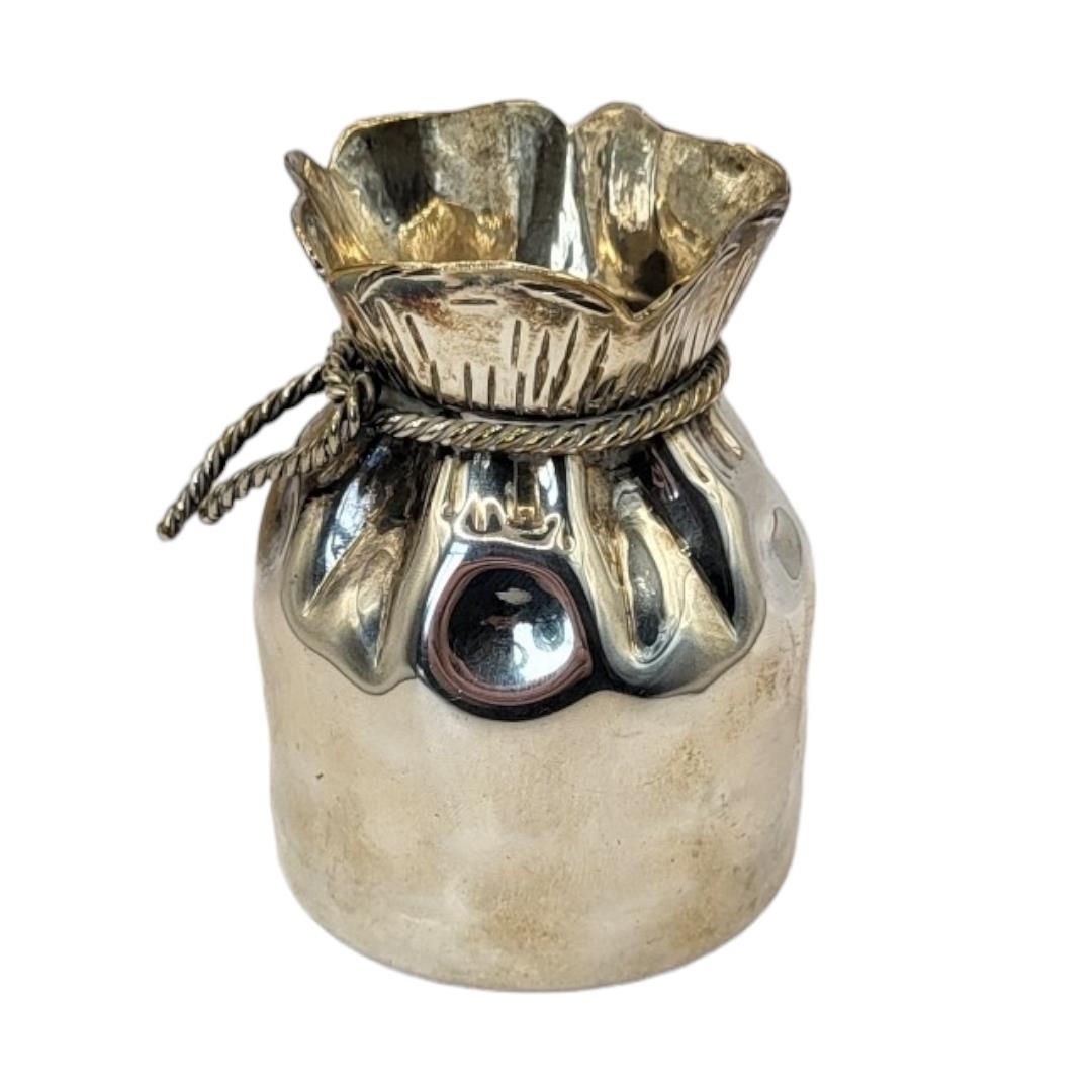 ASPREY, A VINTAGE SILVER PLATED CREAM JUG Rustic sack form with rope twist mount, marked to base. ( - Image 2 of 5