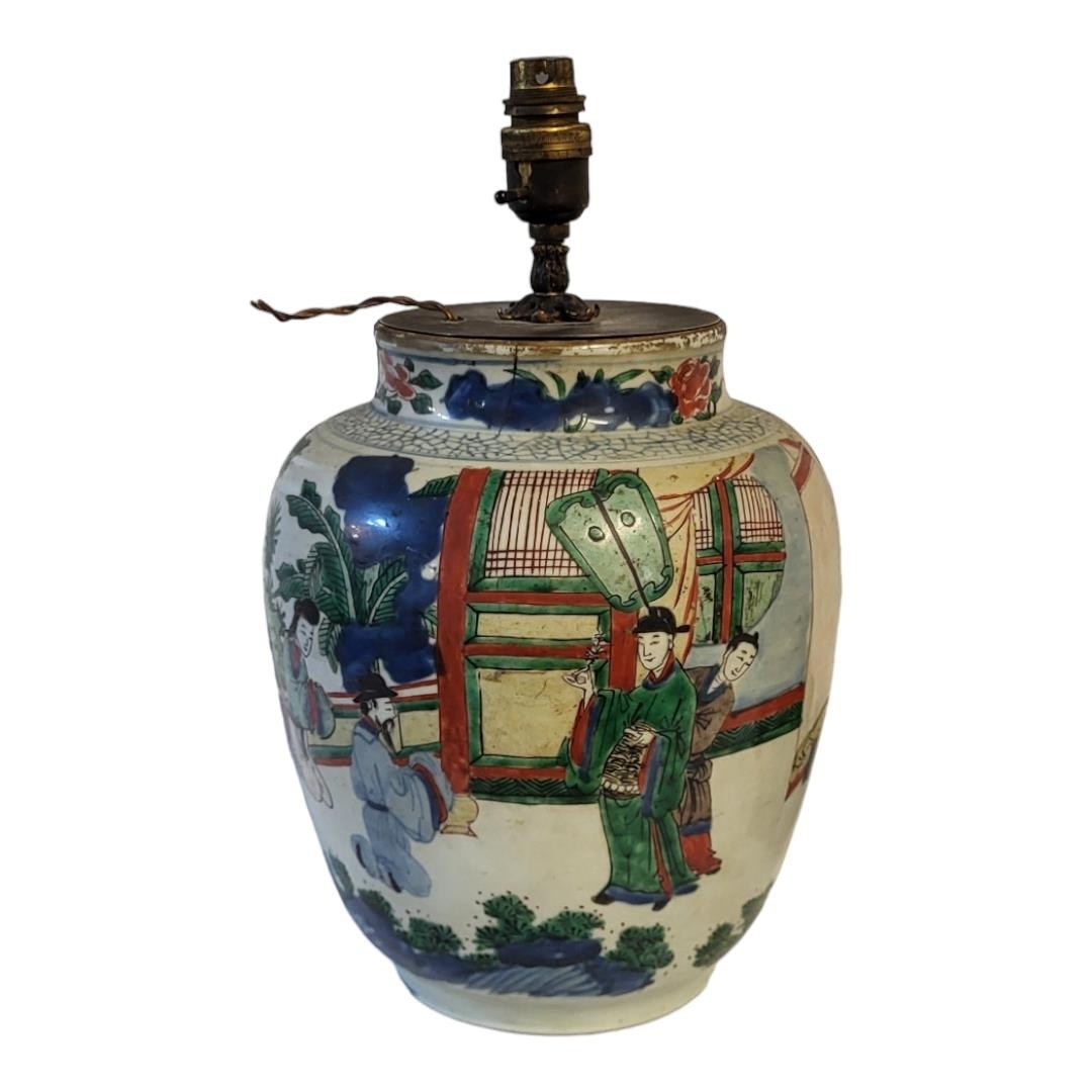 A CHINESE FAMILLE ROSE WUCAI BALUSTER LAMP BASE In Thousand Boys pattern, polychrome enamelled - Image 3 of 9