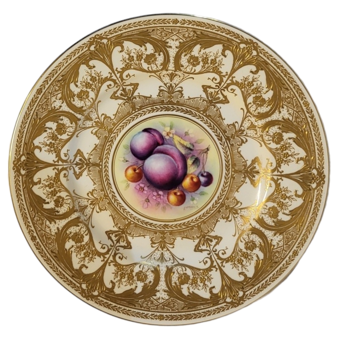 COOPER AND HIGGINS FOR ROYAL WORCESTER, A PAIR OF EARLY 20TH CENTURY JEWELLED CABINET PLATES Both - Image 4 of 11