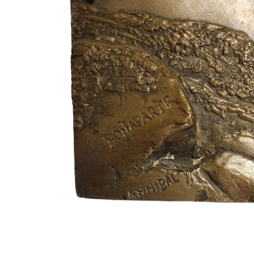 NAPOLEON, A 20TH CENTURY BRONZED RELIEF PLAQUE Cast on horseback signed Hannibal lower left, - Image 3 of 5