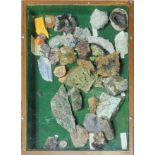 A COLLECTION OF ROCK SPECIMENS To include quartz and agate,together with a collection of perspex