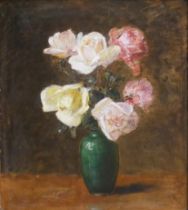 ATT: HENRI-THEODORE FANTIN LATOUR, 1836 - 1904, OIL ON CANVAS Still life, flowers, canvas by the