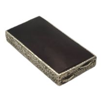 AN EARLY 20TH CENTURY CONTINENTAL SILVER AND TORTOISESHELL TOOTHPICK BOX Set with tortoiseshell