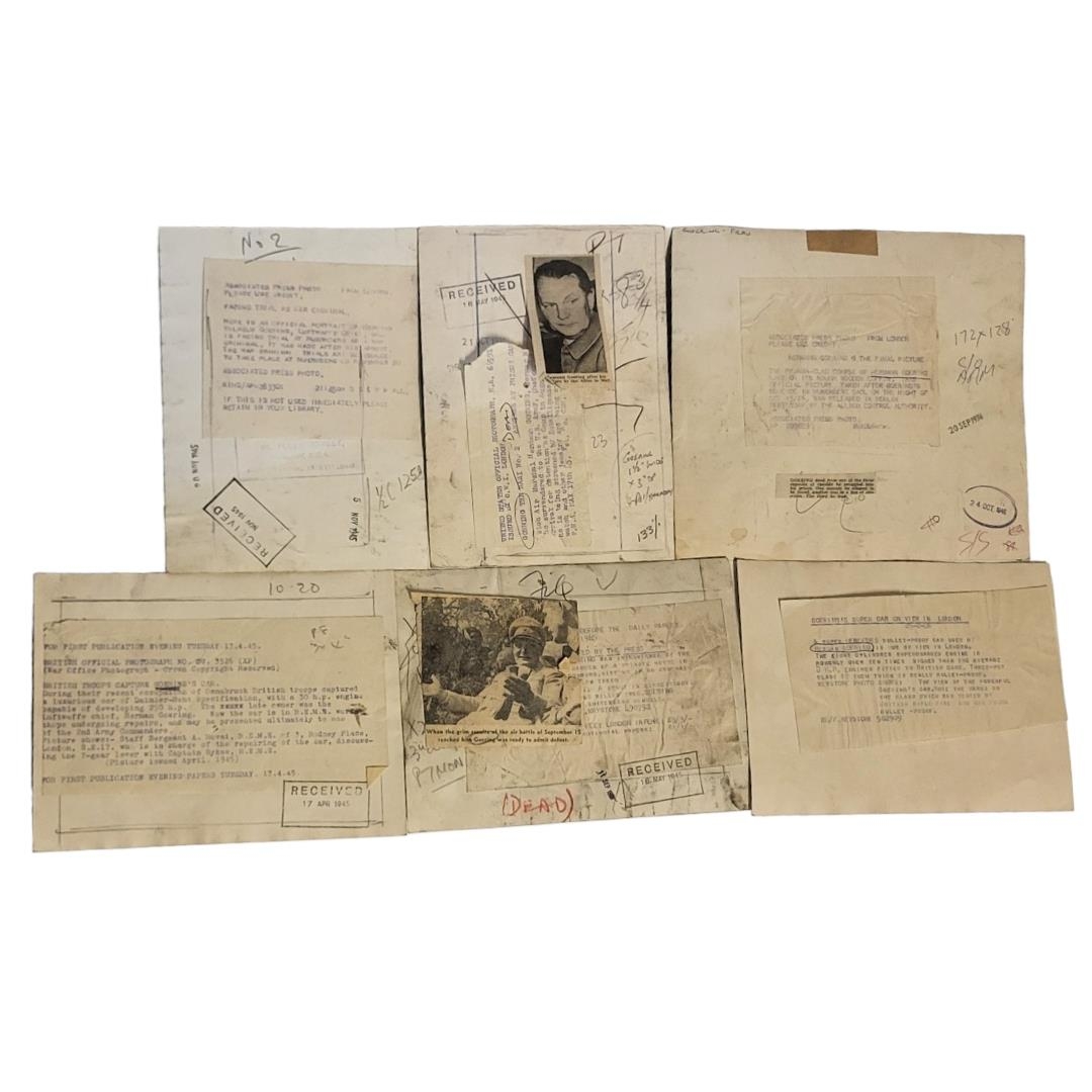 WWII INTEREST, A GROUP OF SIX PRESS PHOTOGRAPHS OF HERMANN GOERING Including his mugshot at the time - Image 7 of 19