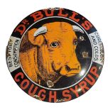 DR. BULLS COUGH SYRUP, A VINTAGE ADVERTISING SIGN. (31cm) Condition: chips to border and centre