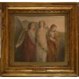 IN THE MANNER OF EDWARD BURNE JONES, 1833 - 1898, WATERCOLOUR GROUP PORTRAIT Three classical
