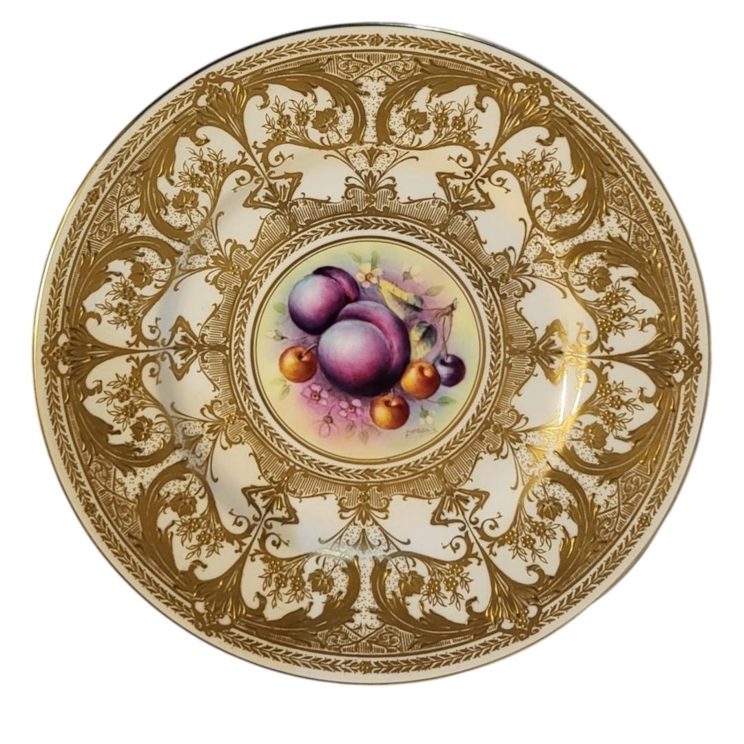 COOPER AND HIGGINS FOR ROYAL WORCESTER, A PAIR OF EARLY 20TH CENTURY JEWELLED CABINET PLATES Both - Bild 7 aus 11