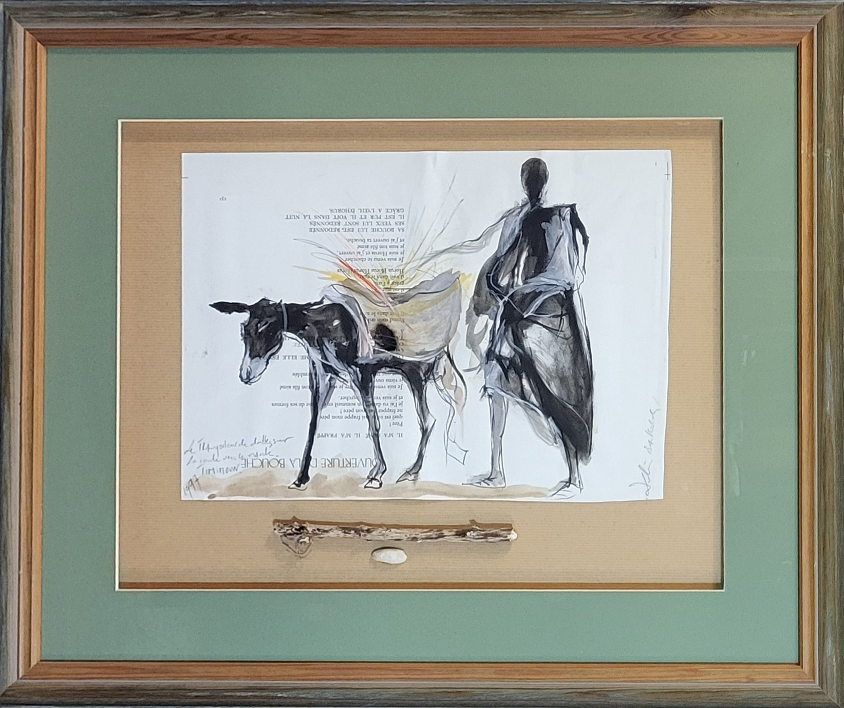 A SET OF THREE 20TH CENTURY AFRICAN WATERCOLOUR AND MIXED MEDIA PORTRAITS Each with inscriptions and - Image 11 of 13
