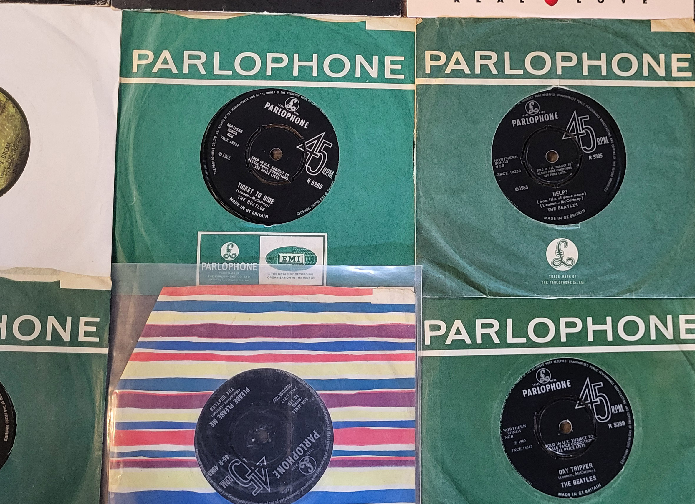 BEATLES RECORDS, FOLDER OF TWENTY BEATLES 7” VINYL SINGLES Apple, Parlophone 45. Including; I Feel - Image 8 of 13