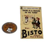 A LATE 20TH CENTURY ENGLISH BISTO GRAVY ENAMEL ADVERTISING SIGN/PLAQUE Titled 'There is a tavern