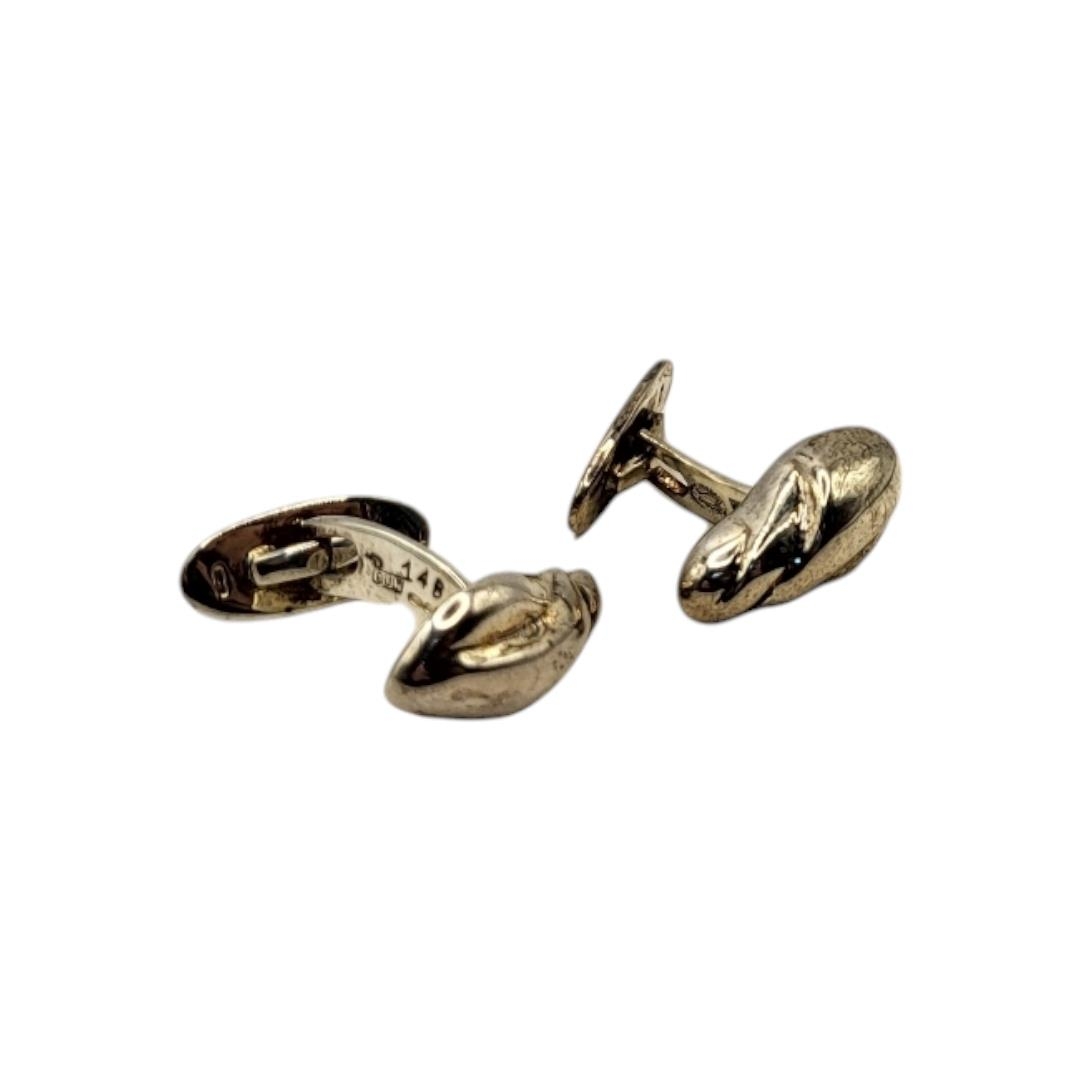 GEORG JENSEN, A PAIR OF VINTAGE SILVER GENTS CUFFLINKS Conch shell design, oval mark number 14B 925. - Image 3 of 3