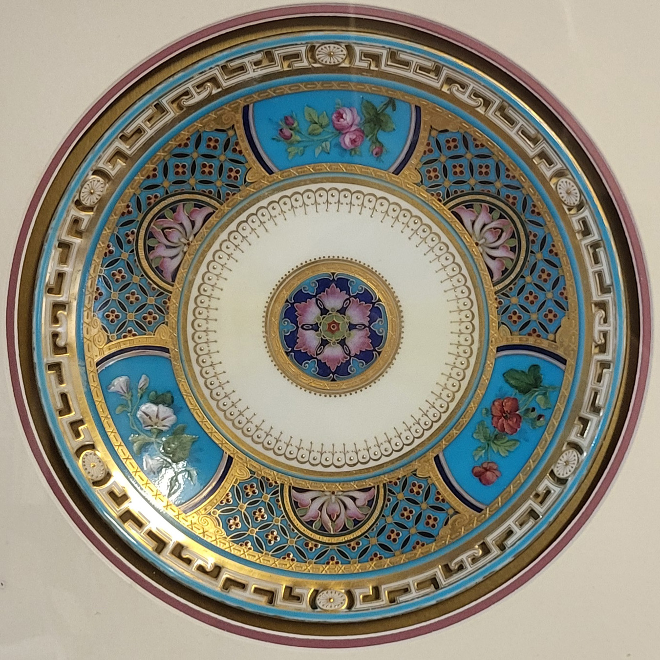 A 19TH CENTURY MINTON PORCELAIN AESTHETIC MOVEMENT CABINET PLATE Designed by Dr. Christopher - Image 2 of 5