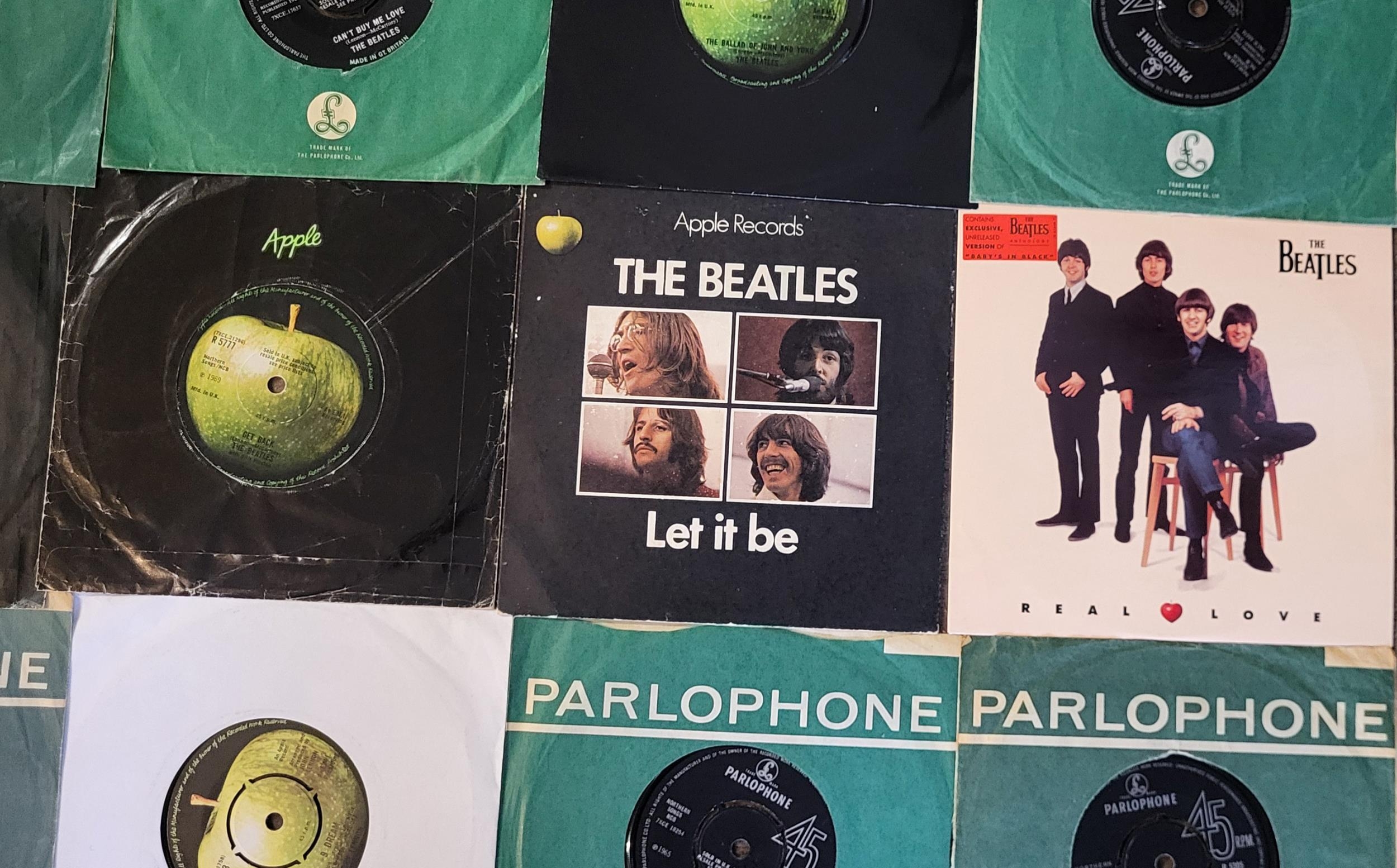BEATLES RECORDS, FOLDER OF TWENTY BEATLES 7” VINYL SINGLES Apple, Parlophone 45. Including; I Feel - Image 13 of 13
