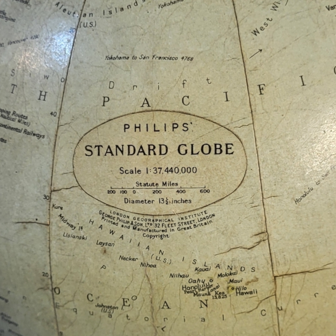 PHILIPS & SON LTD OF FLEET STREET, AN EARLY 20TH CENTURY GEOGRAPHICAL STANDARD TERRESTRIAL GLOBE, - Image 3 of 3