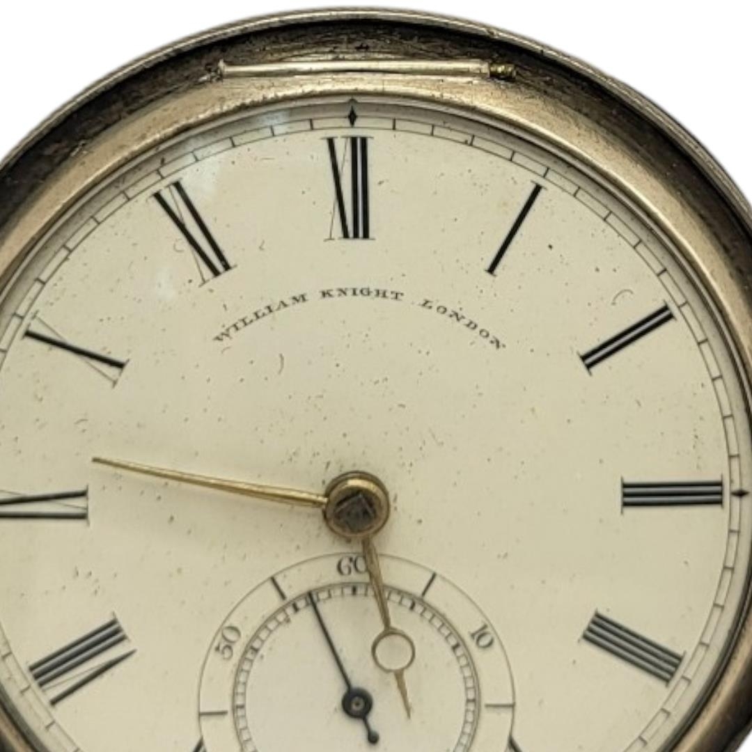W. KNIGHT OF LONDON, A VICTORIAN FULL HUNTER POCKET WATCH Circular white dial with subsidiary - Image 3 of 3