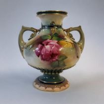 ROYAL WORCESTER, BONE CHINA ART NOUVEAU VASE MODELLED BY JAMES HADLEY AND ATTRIBUTED TO WALTER