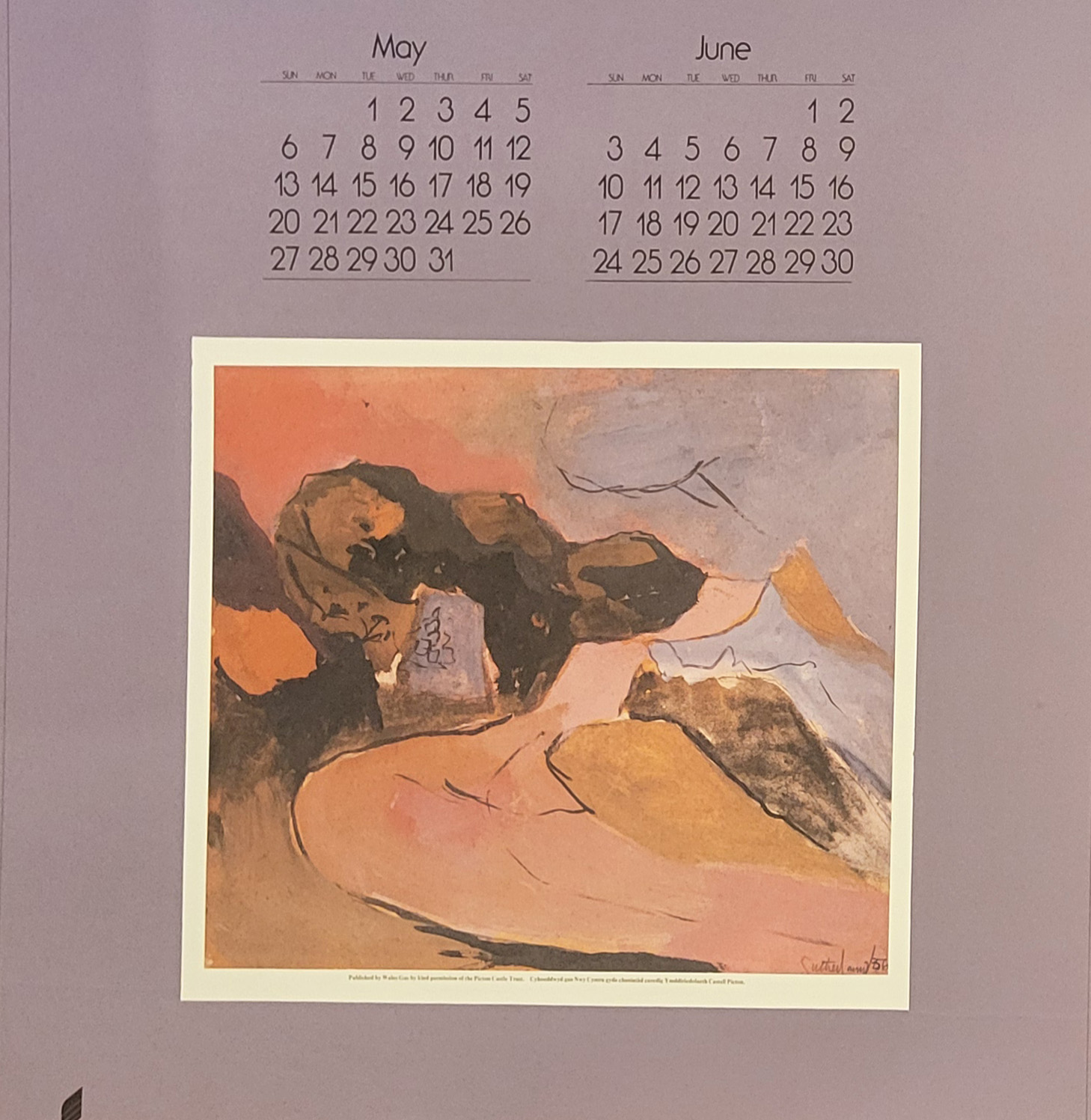 GRAHAM SUTHERLAND, 1903 - 1980, RARE 1979 WALES GAS NWY CYMRU CALENDAR No other examples found. - Image 10 of 13