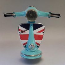 A MID 20TH CENTURY STYLE METAL AND ENAMEL MOD VESPA LAMP Bearing a metal label on Union Jack facade,
