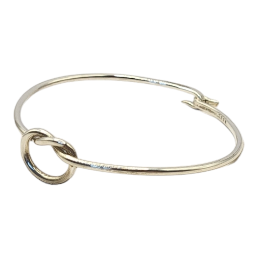 GEORG JENSEN, A VINTAGE DANISH SILVER BANGLES Single wire with knot, oval mark number A44C 925 ( - Image 2 of 5