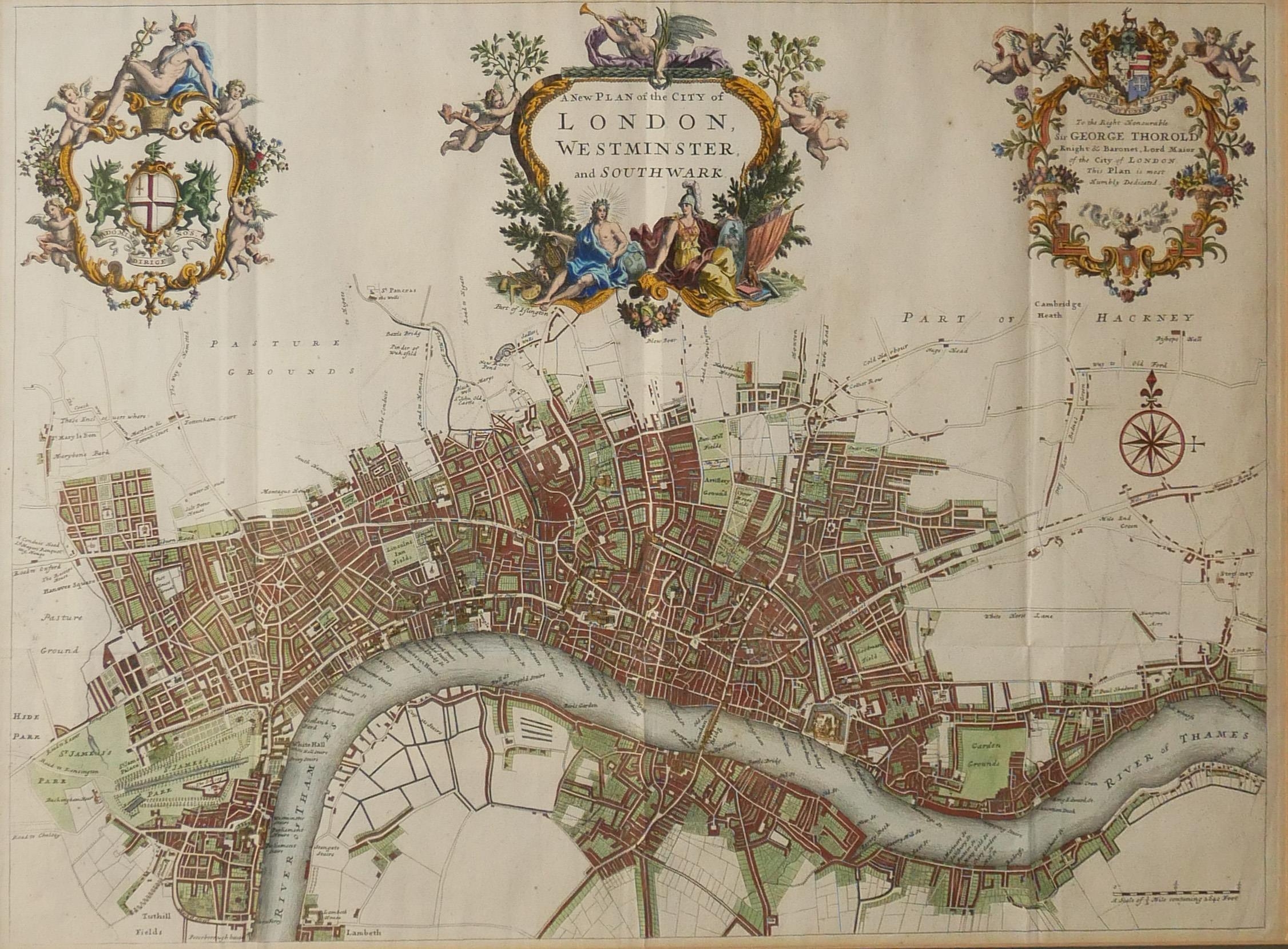 JOHN STRYPE, ENGLISH, 1643 - 1737, ENGRAVING A New Plan of the City of London, Westminster and