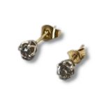 A PAIR OF 18CT GOLD AND DIAMOND SOLITAIRE STUD EARRINGS Each set with a round cut diamond. (each