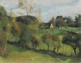 FRANZ DEPOOTER,1898 - 1987, A BELGIAN OIL ON CANVAS Landscape, country cottages with trees, signed