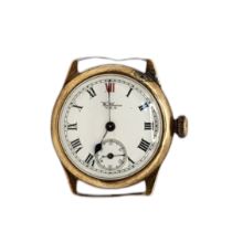 WALTHAM, AN EARLY 20TH CENTURY 9CT GOLD GENT’S WRISTWATCH Having red twelve markings and