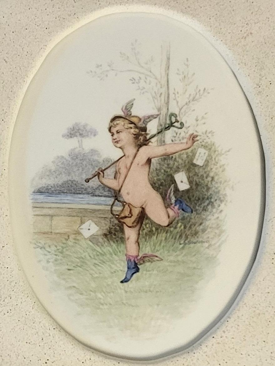 LUCIEN BOULLEMIER FOR MINTON, A PAIR OF OVAL PORCELAIN PLAQUES Polychrome enamelled with cherubs, - Bild 13 aus 15