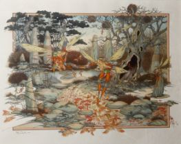 J.C. GRAHAM, ILLINGWORTH, BRITISH, 1953, LARGE ORIGINAL SIGNED LIMITED EDITION PRINTS, FANTASY,