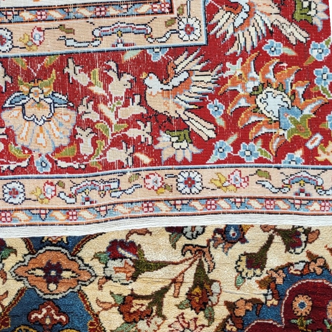 A LATE 20TH CENTURY NORTHEAST DESIGN MAINLY WOOL AND PART SILK CARPET Centred by medallions of - Image 4 of 5