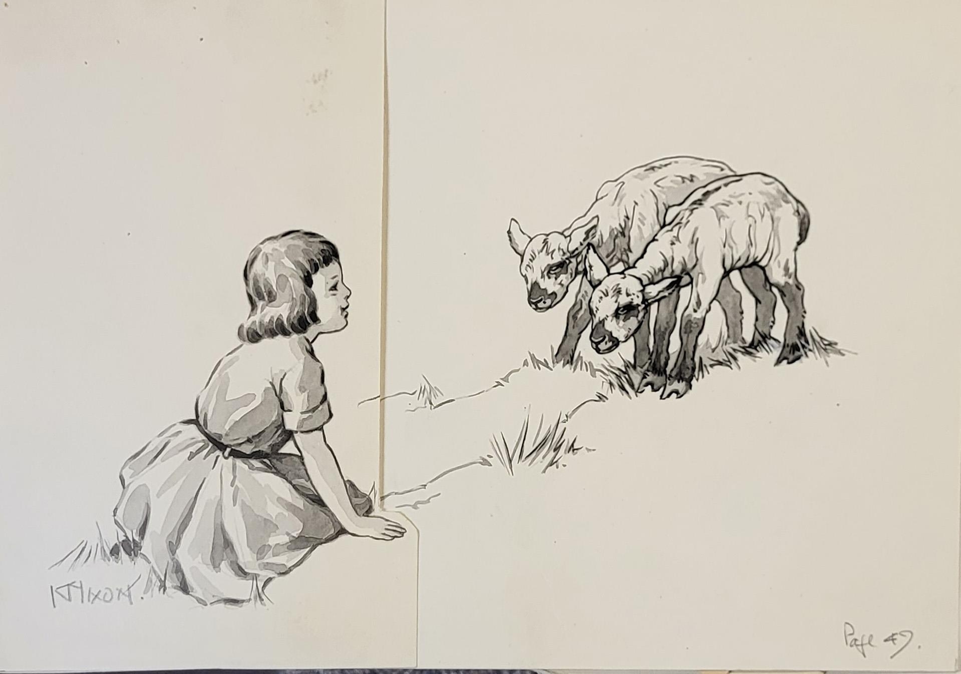 KAY NIXON, BRITISH, 1895 - 1988, WASHED MONOCHROME A collection of eight studies of farm animals and - Image 9 of 19