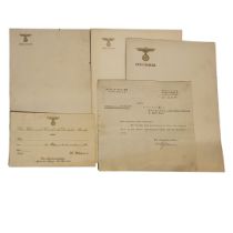 ADOLF HITLER PERSONAL STATIONERY + LETTER Three blank, unused pieces of Adolf Hitler's personal