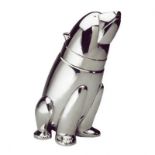 AN ART DECO STYLE SILVER PLATED COCKTAIL SHAKER Stylised Polar Bear form and impressed hallmarks