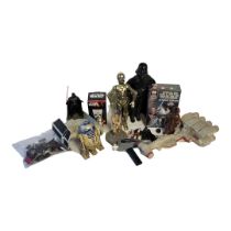 STAR WARS, A COLLECTION OF LARGE VINTAGE FIGURES AND VEHICLES To Include Darth Vader, C3PO, R2D2,