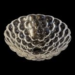 ORREFORS, A VINTAGE SWEDISH ART GLASS BOWL Clear glass with honeycomb design, signed to base. (