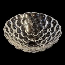 ORREFORS, A VINTAGE SWEDISH ART GLASS BOWL Clear glass with honeycomb design, signed to base. (