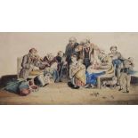 AFTER SIR DAVID WILKIE, 1785 - 1841, WATERCOLOUR Titled ‘The Blind Fiddler’, framed. 41cm x 32.5cm