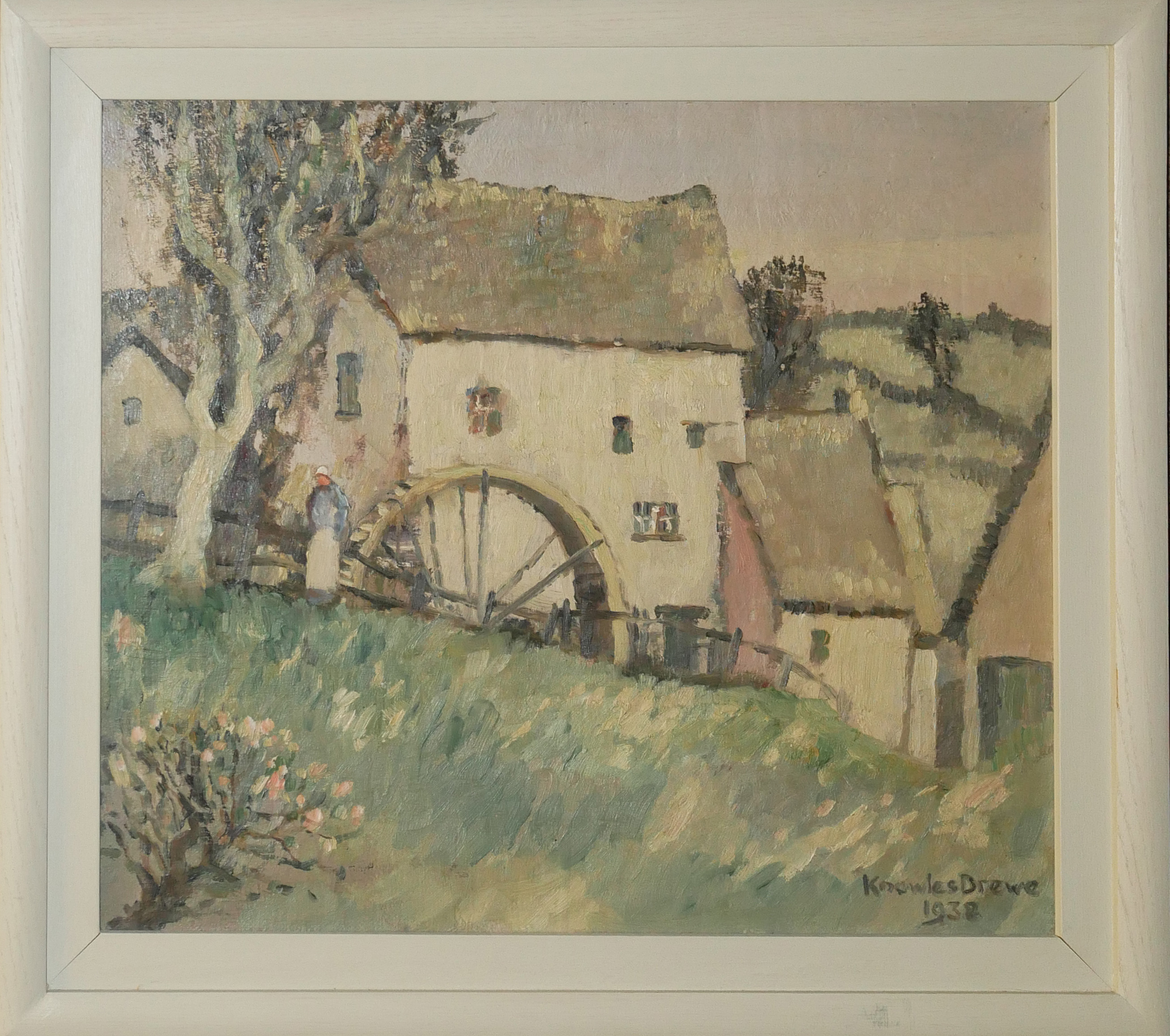 REGINALD FRANK KNOWLES-DREWE, 1878 - 1983, OIL ON CANVAS Titled ‘Lydstone Mill’, 1938, signed and - Image 2 of 7