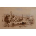 JOHN ABSOLON, 1815 - 1895, WATERCOLOUR Titled ‘Exhibition Site/ Shoreham, Sussex’, signed verso,
