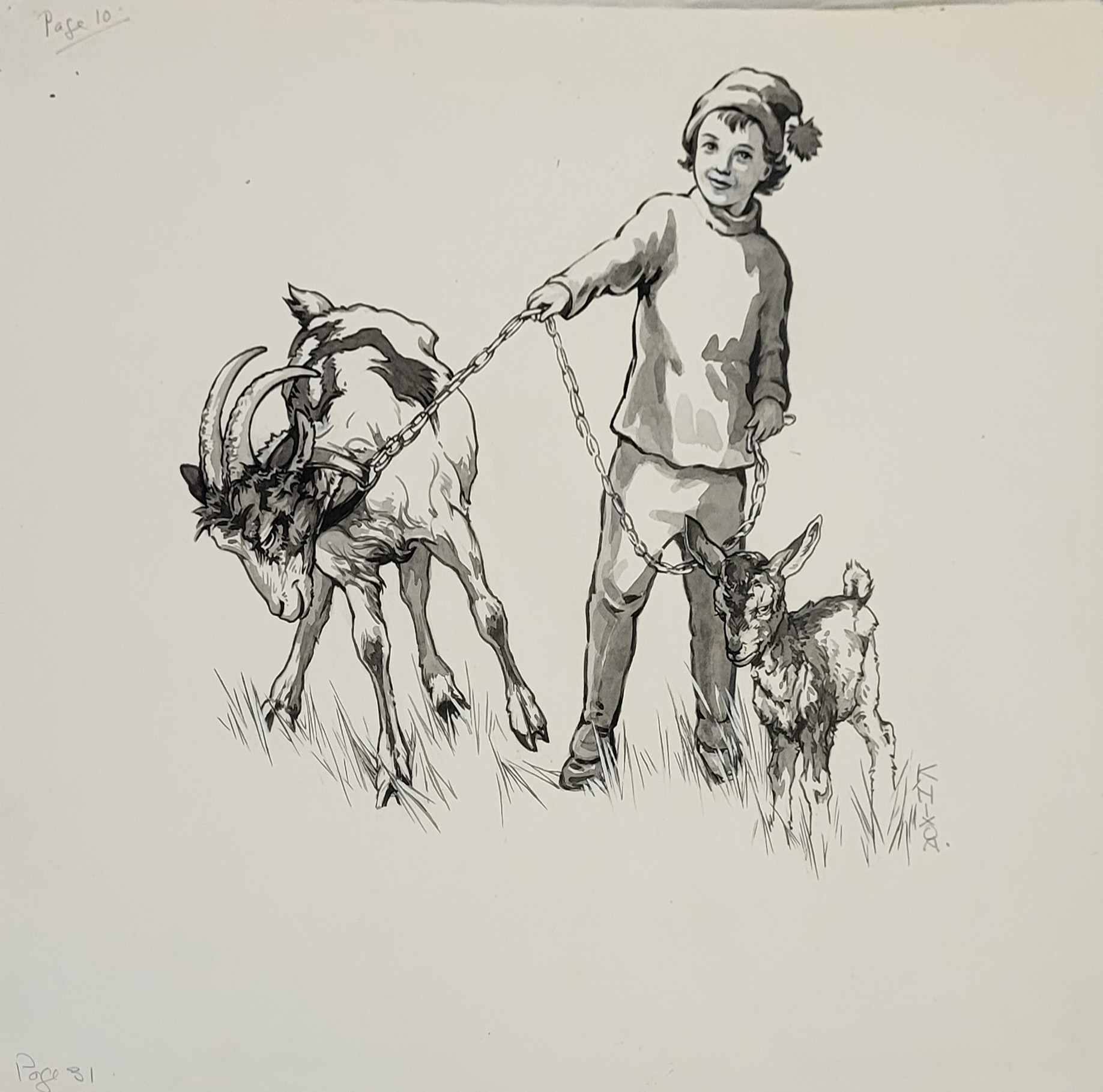 KAY NIXON, BRITISH, 1895 - 1988, WASHED MONOCHROME A collection of eight studies of farm animals and - Image 6 of 19