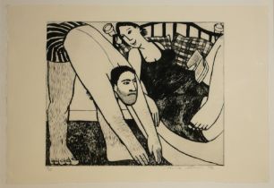 ANITA KLEIN, AUSTRALIAN, B. 1960, LIMITED EDITION (11/25) ORIGINAL DRYPOINT Titled ‘Nige does his